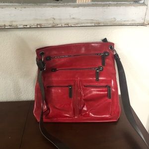 Shiraleah red leather crossbody bag with clutch